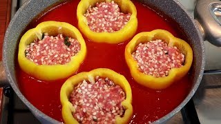 RICETTA PEPERONI RIPIENI NIENTE FORNO Piatto Unico Completo Ricetta facile e veloce SUB 9 [upl. by Lanford78]