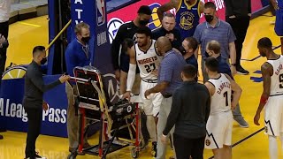 Jamal Murray Tears ACL amp Leaves The Game After Struggling To Stand On His Own amp Denies Wheelchair [upl. by Richara]