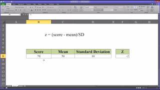 Calculating Z Scores using Excel [upl. by Starbuck]