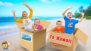 We Pretend To Send Ourselves Overseas To Hawaii Again skit Kids Fun TV Family Vacation [upl. by Hepsibah956]