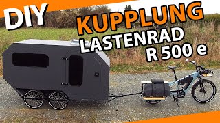 Lastenrad R500e  Anhänger Kupplung montieren  1Probefahrt FahrradWohnwagen [upl. by Neirbo233]