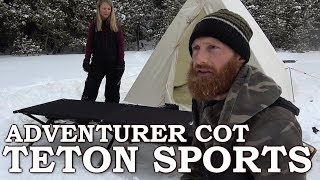 Teton Adventurer Cot Review amp Assembly  Winter Camping Hot Tent [upl. by Allertse]