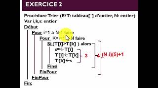 3 Complexité  3 exercices corrigés [upl. by Korney]