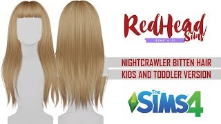 THE SIMS 4 CC  HAIR  NIGHTCRAWLER BITTEN HAIR  KIDS AND TODDLER VERSION [upl. by Lili]