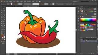 Adobe Illustrator  T32  jak narysować papryczki  how to draw peppers [upl. by Landahl616]