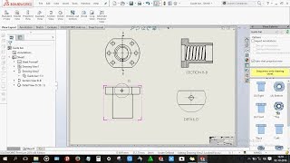 How to do Section view and Detail view in solidworks [upl. by Nodnarbal]