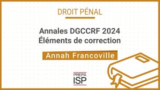 Annales DGCCRF 2024  Droit pénal [upl. by Noeruat]