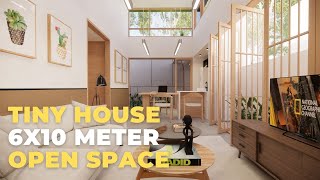 RUMAH MUNGIL 6X10 M I OPEN SPACE I TINY HOUSE 60SQM I JAPANDI HOUSE DESIGN  JASA ARSITEK ONLINE [upl. by Nitfa257]