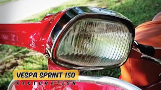 Vespa Sprint 150 Full Restoration [upl. by Larred99]