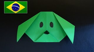 Origami Iniciante Cabeça de Cachorro  Instruções em português [upl. by Notsrik951]