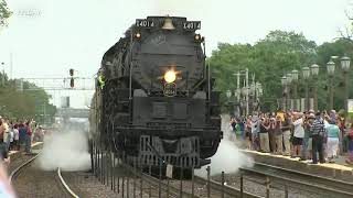 BIG BOY Worlds Largest Steam Locomotive Leaves Chicago Area [upl. by Adelind]