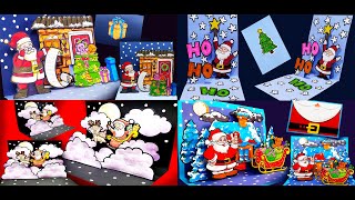 4 DIY 3d Christmas Pop Up Cards  Holiday Cards DIY Christmas Greeting Card [upl. by Nodababus]