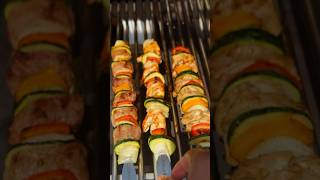 Teriyaki Chicken Beef Shrimp Kabobs food [upl. by Arayk]