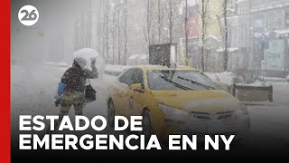 EEUU  Fuerte tormenta de nieve en Nueva York [upl. by Meill]