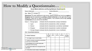 How to modify questionnaire  Quantitative Research for SHS [upl. by Connolly]