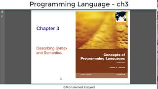 Programming Languages  Chapter 3  part 1 [upl. by Derwon782]