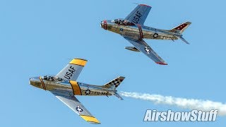 F86 Sabre Formation Flybys  Northern Illinois Airshow 2017 [upl. by Droflim]