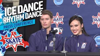 Ice Dance Rhythm Dance Press Conference  2024 Skate America ISU Grand Prix [upl. by Acissev320]