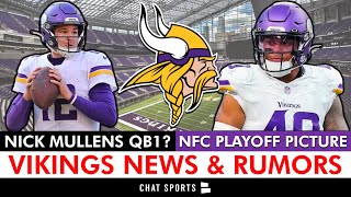 Vikings News amp Rumors NFC Playoff Picture Ivan Pace Jr Hype  Nick Mullens Starting vs Bengals [upl. by Eisac533]