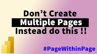 How to Create in Page Navigation in PowerBI  Page within a Page  Using bookmarks MiTutorials [upl. by Nagiam830]