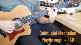 Quintuplet Meditation Tim Henson  Slow  TABS [upl. by Arvin]