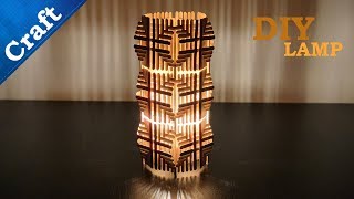 How to make Ice Cream  Popsicle Sticks Tower Lamp [upl. by Lebezej]