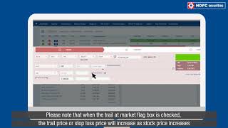 Trailing Stoploss Order TSL with Book Profit  HDFC Securities [upl. by Anora249]