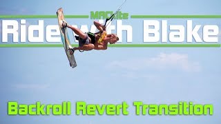 Kiteboarding BackRoll Revert Downloop Transition [upl. by Annatnom]