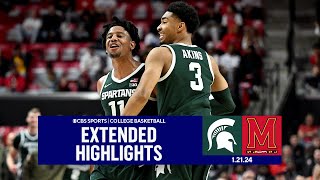 Michigan State at Maryland College Basketball Extended Highlights I CBS Sports [upl. by Trefler]