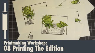 Linocut Printmaking Tutorial 08 Printing The Edition [upl. by Davis]