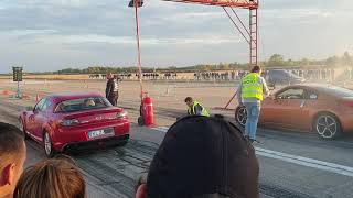 Mazda RX8 2JZ vs Nissan 350Z twinturbo DRAG RACE [upl. by Eimorej]