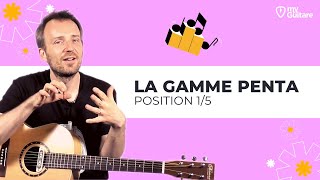 La Gamme Pentatonique  1ère Position  Tuto Guitare Gamme Pentatonique [upl. by Hbahsur231]