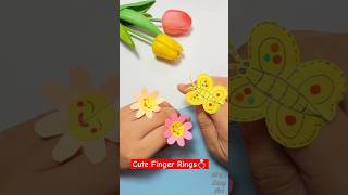 Diy origami paper flowerbutterfly ring making idea for kids diy kidscraft ring ytshorts viral [upl. by Noslrac]