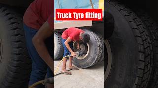 Truck Tipper Tyre Fitting process  👈 youtube shorts tyre [upl. by Eelyam]