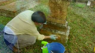 How to Clean a Stone Grave Marker [upl. by Dviad]