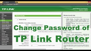 How to Change Password of TP Link WiFi Router Urdu  Hindi 2018 [upl. by Ecnaralc456]