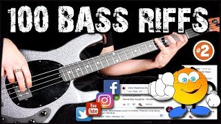 100 BASS Riffs  Suggested by YOU PART TWO [upl. by Anyahc]