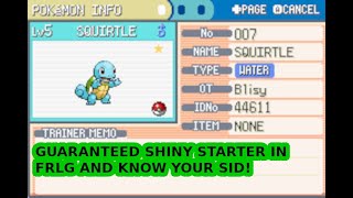 GUARANTEED SHINY STARTER IN POKEMON FIRE RED AND LEAF GREENHow to RNG Starters and SID in FRLG [upl. by Raven]