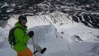 Big Sky  Montana  Big Couloir  Skiing  Lone Peak  Gopro [upl. by Eanahc]