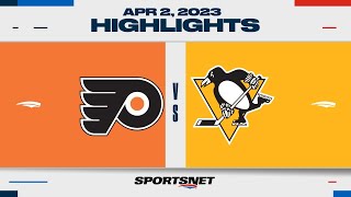 NHL Highlights  Flyers vs Penguins  April 2 2023 [upl. by Fraze888]