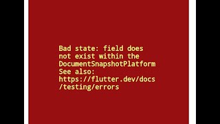 field does not exist within the document snapshot  flutter and firebase [upl. by Wilkey]