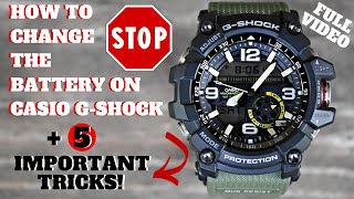 CASIO GSHOCK HOW TO CHANGE THE BATTERY 5 TRICKS [upl. by Amalea]