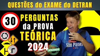 EXAME do DETRAN 2024 SIMULADO da PROVA de LEGISLAÃ‡ÃƒO do DETRAN 2024 PERGUNTAS do TESTE TEÃ“RICO [upl. by Anaujal]