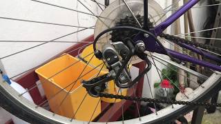 How to adjust bike Derailleur gears Shimano SIS gear setup adjusting bike DIY [upl. by Barnabe]