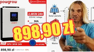 hybrydowy Inwerter 3kW do offgrid za 898pln  pełen sinus kontroler PV 50A [upl. by Anirtak983]