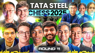 Gukesh vs Wei Yi Caruana vs Pragg Keymer vs Abdusattorov  Round 11  Tata Steel Chess 2025 [upl. by Celik]