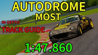 TRACK GUIDE Autodrom Most  Mazda MX5 Cup Assetto Corsa [upl. by Remlap]