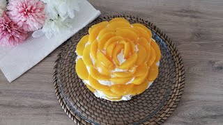 Tort cu piersici din compotTorta con pesche sciroppateCake with peaches in syrup [upl. by Breh]