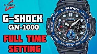 Time Setting Instructions Casio GSHOCK GN1000 Gulfmaster  SolimBD  Watch Repair Channel [upl. by Eenolem]