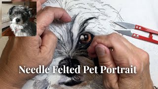 Needle Felted Pet Portrait  full process of making a detailed drawing [upl. by Breech]